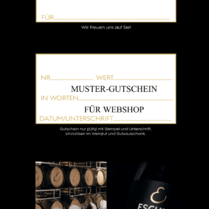 MUSTER Innenseite Wert-Gutschein Weingut Escher von Simon Escher